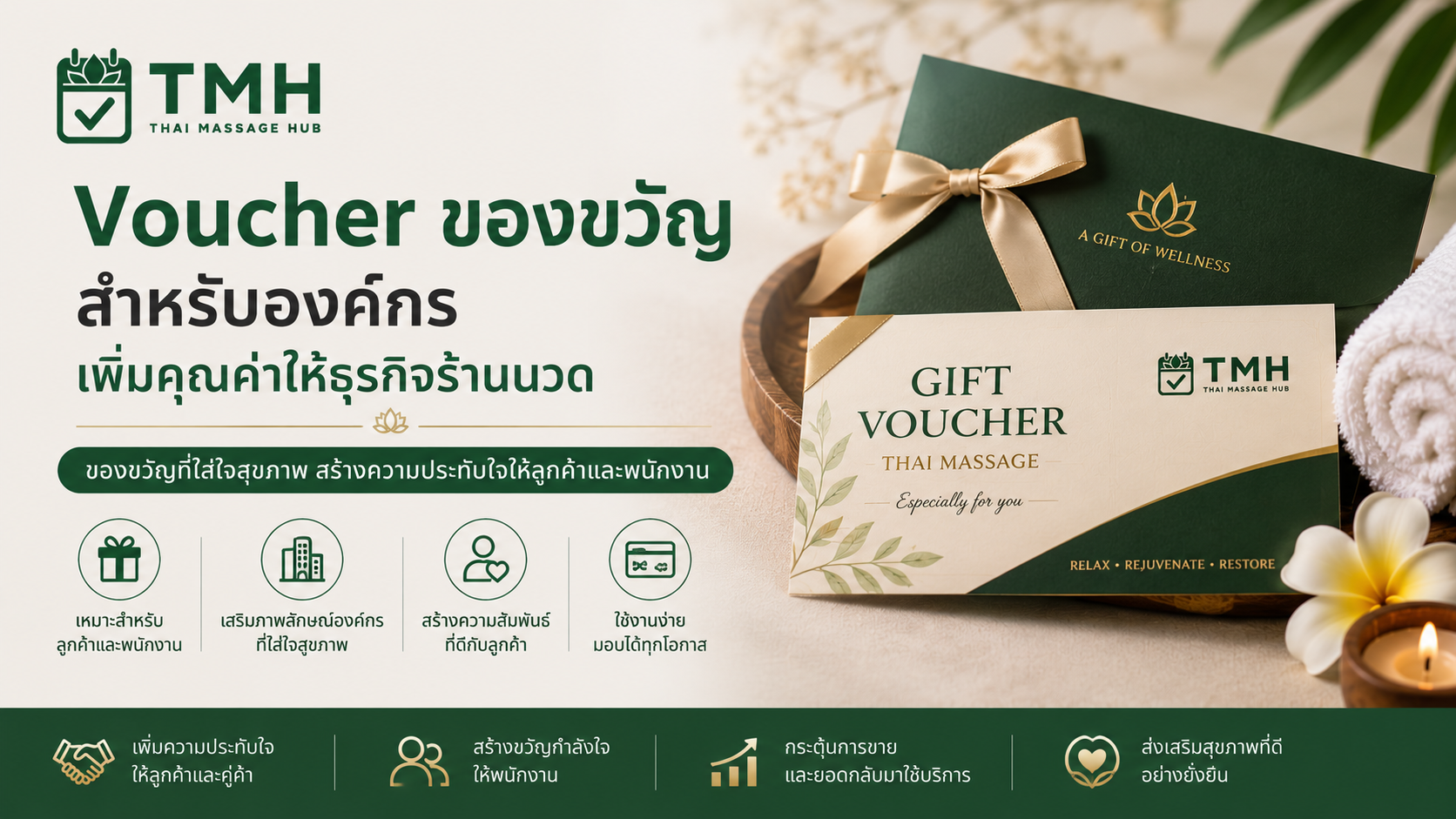 ขาย Voucher ให้ลูกค้าองค์กรหรือเป็นของขวัญพนักงาน: โอกาสใหม่ของร้านนวด