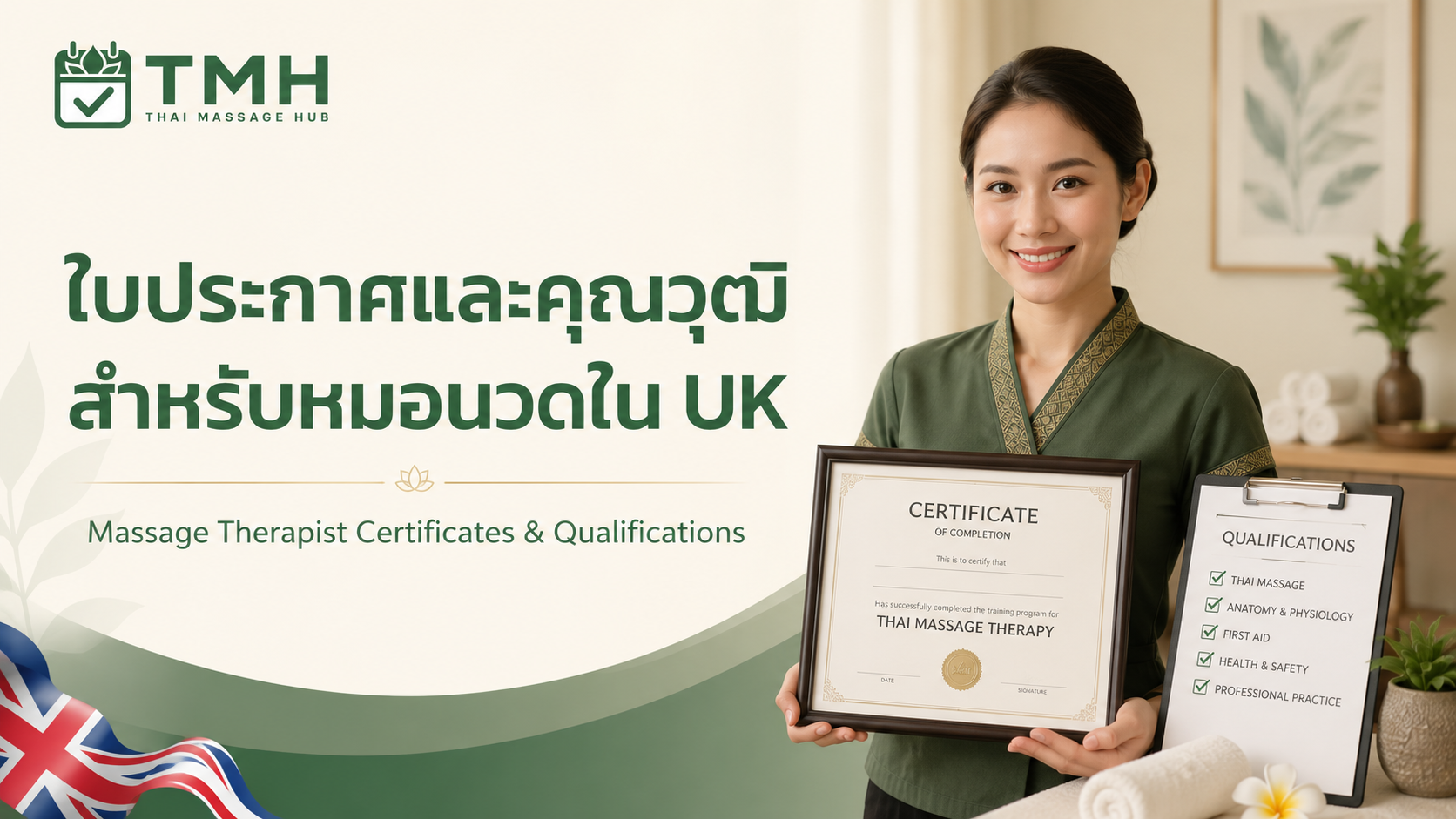 Certificate และคุณวุฒิอะไรที่ Massage Therapist ใน UK ควรมี?